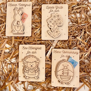 Liebevolle Geschenkkarten aus Holz – für unvergessliche Ostergrüße - als Geldgeschenk, Gutscheingeschenk oder mit einer Nachricht