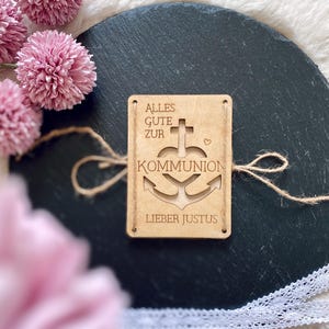 Holzkarte | Geschenkkarte | Glaube Liebe Hoffnung | Kommunion, Taufe, Konfirmation personalisiert -  Geschenkidee, Geldgeschenk