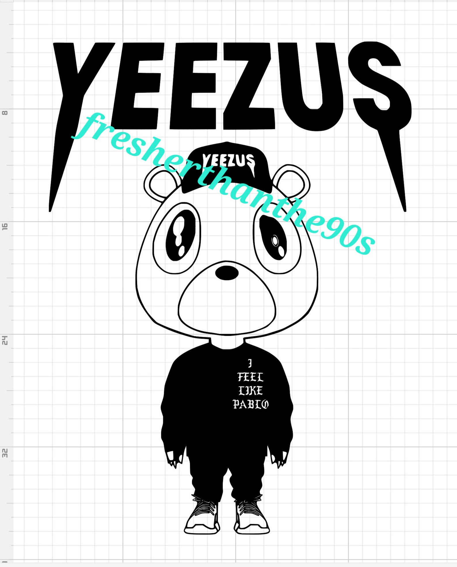 Kanye West Svg Png Pdf Jpg Yeezus Bear Pablo Tshirts Hoodies Etsy