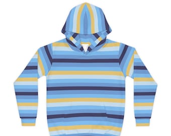 Blau gestreifter Kinder Hoodie