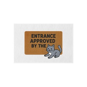 Tapete para área externa aprovado para gatos, capacho fofo para gatos, tapete de entrada para pátio, decoração para casa de amantes de animais de estimação, tapete de boas-vindas divertido