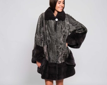 Abrigo de piel de visón gris: Saga Furs, Hecho en Grecia