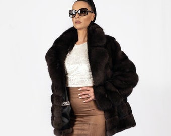 Russian sable fur jacket from Sojuzpushnina in natural color. Furs from Sojuzpushnina are luxury, elegance, style, and excellent quality