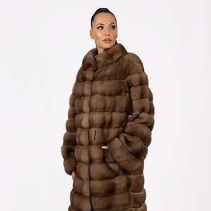 Sable fur coat.A luxurious coat made of Russian sable fur from Sojuzpushnina in natural color,A luxury gift ideal for a winter holiday