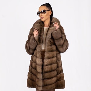 Sable fur jacket.A luxurious coat made of Russian sable fur from Sojuzpushnina in natural color,luxury gift ideal for a winter holiday