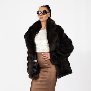 Russian sable fur jacket from Sojuzpushnina in natural color. Furs from Sojuzpushnina are luxury, elegance, style, and excellent quality