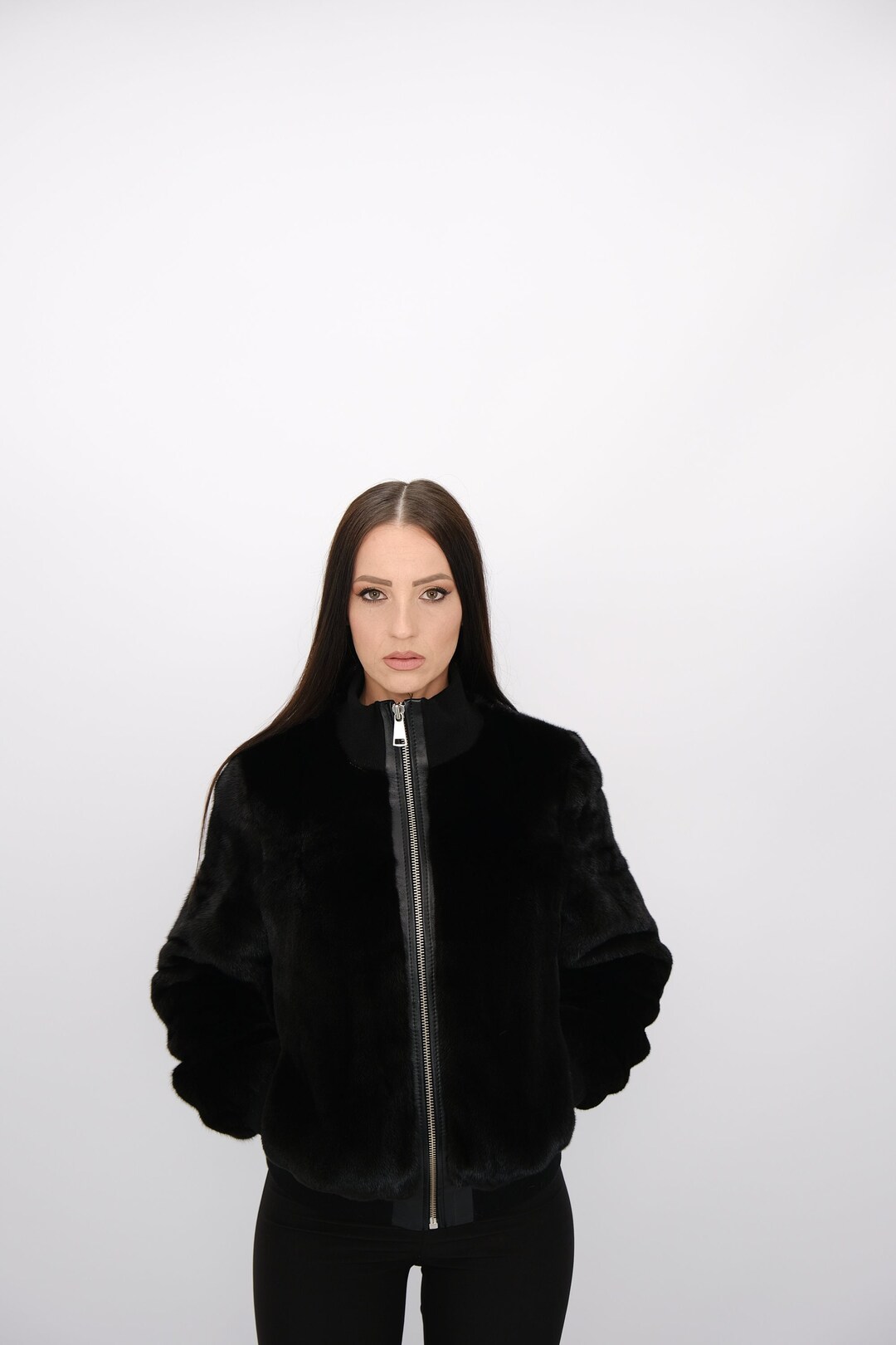 MINK FUR Bomber.saga Furs Auction Scandinavian Mink Bomber Jacket in