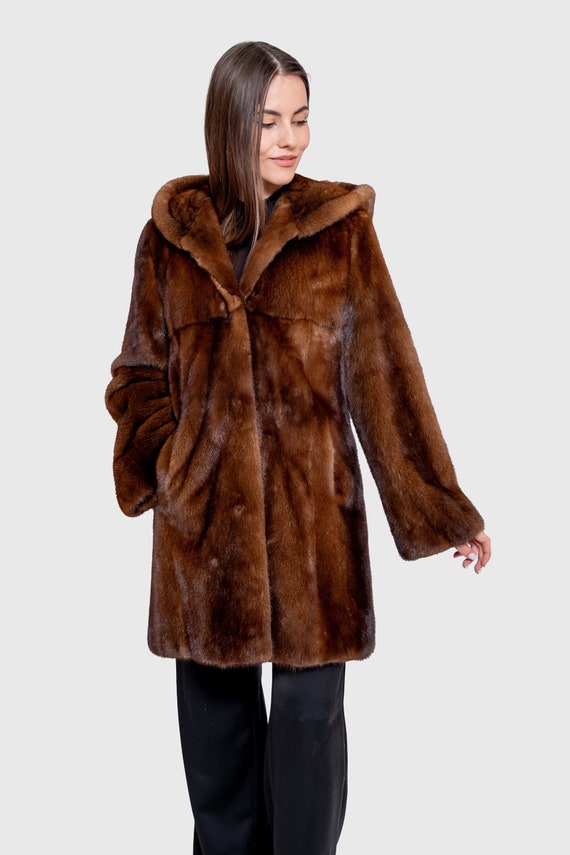 Modern Demi Buff Long Mink Fur Coat, Cozy and Elegant Outwear. - Etsy