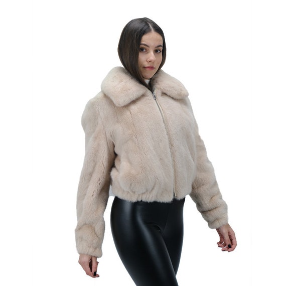 MINK FUR BOMBER, Saga Furs Auction Scandinavian Mink Jacket in