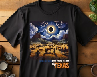 Texas Eclipse 4.8.2024 Shirt, Total Solar Eclipse Shirt, Friends Group Eclipse Event Souvenir Shirt, Astrology Lover Gift, Eclipse Shirt