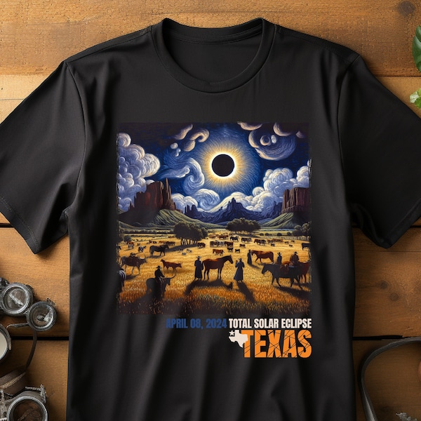 Texas Eclipse 4.8.2024 Shirt, Total Solar Eclipse Shirt, Friends Group Eclipse Event Souvenir Shirt, Astrology Lover Gift, Eclipse Shirt