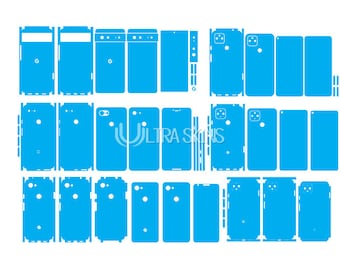 All Google Pixel Bundle Pack Skin Template Vector