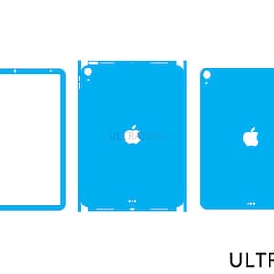 May include: A blue iPad screen protector with a white Apple logo and the text "ULTRASKINS".