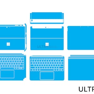 Puede incluir: Un juego de cubiertas para portátil azul para un dispositivo Microsoft Surface. El juego incluye cubiertas para el teclado, el panel táctil y la parte superior e inferior del portátil. La cubierta está diseñada para proteger el portátil de arañazos y desgaste. La cubierta también es fácil de aplicar y quitar.