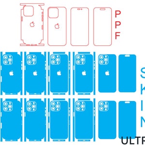 Phone 15 Series Bundle Pack Skin Template Vector