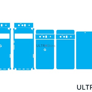 Puede incluir: Un conjunto de pieles de teléfono azules para un teléfono Google. Las pieles cubren la parte delantera, la trasera y los laterales del teléfono. Las pieles están diseñadas para proteger el teléfono de arañazos y daños. Las pieles también son fáciles de aplicar y quitar.