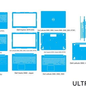 Dell Inspiron 3579 G3 - 3580 - 3593 - 5570 - 5575 Huidsjabloon Vector