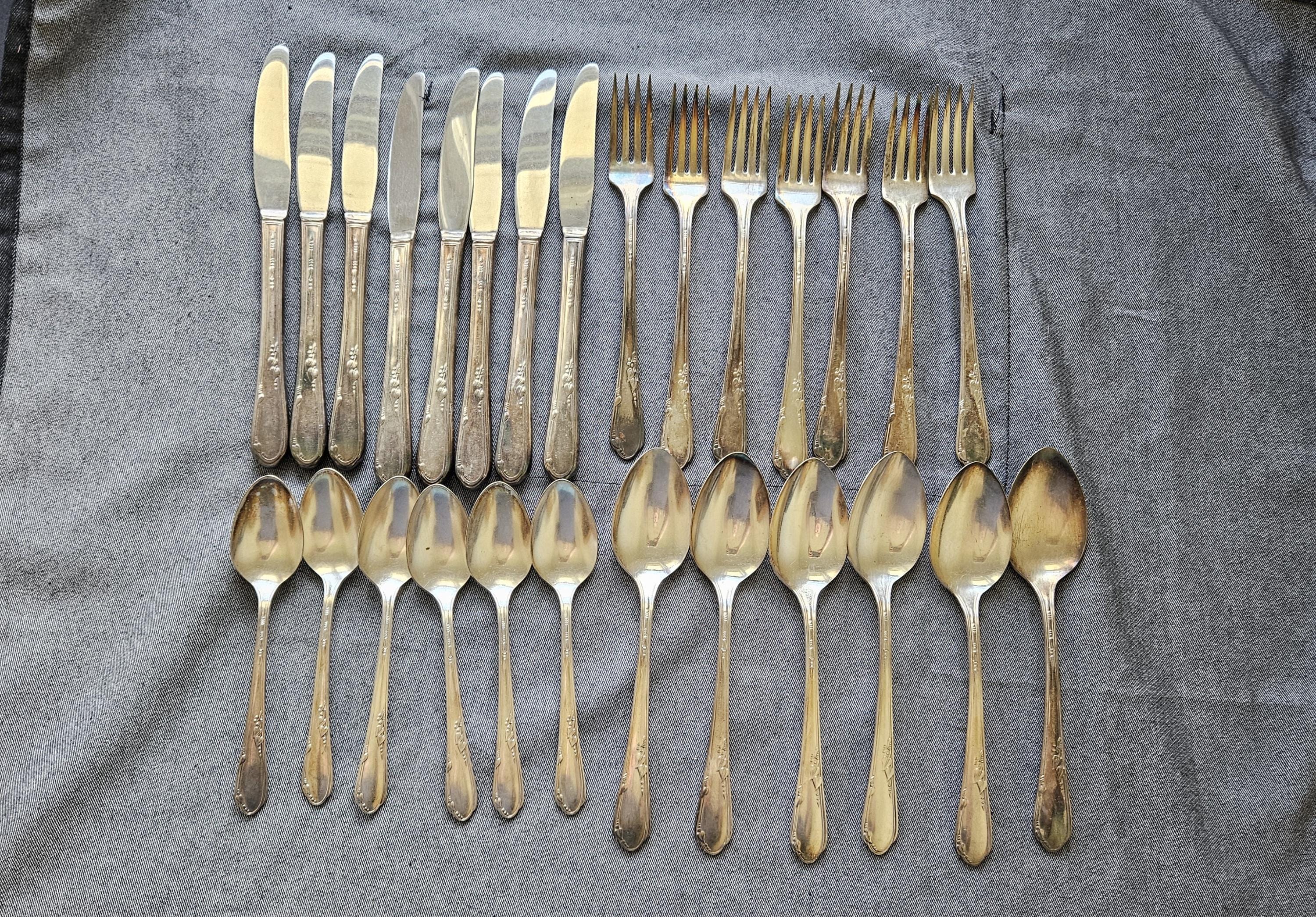 アールデコ1930年代WM ROGERSカトラリー アメリカ 14本シルバーPL アールデコ1930年代WM ROGERSカトラリー アメリカ 14本シルバー