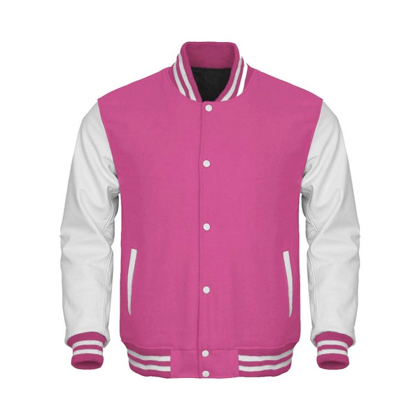 Pink Varsity Jacket Men Etsy