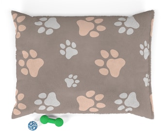 Cama de perro personalizada, cama de perro con nombre de impresión de pata, nido acogedor para tu amigo impresionante