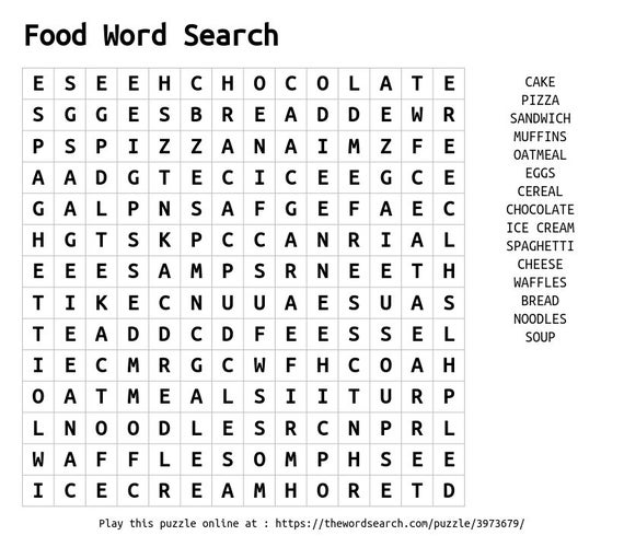 Word search puzzle, Words, Word search