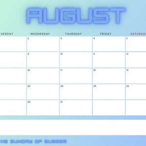 August calendar