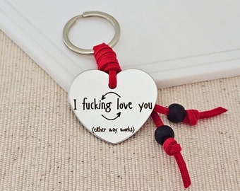 Funny Heart-Shaped Valentine&#39;s Keychain - Handmade Sarcastic Gift for couples