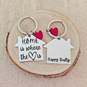 First home keychain, personalized keyfob for new home, custom engraving couples keyring, moving house gift