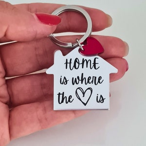 First home keychain, personalized keyfob for new home, custom engraving couples keyring, moving house gift image 6