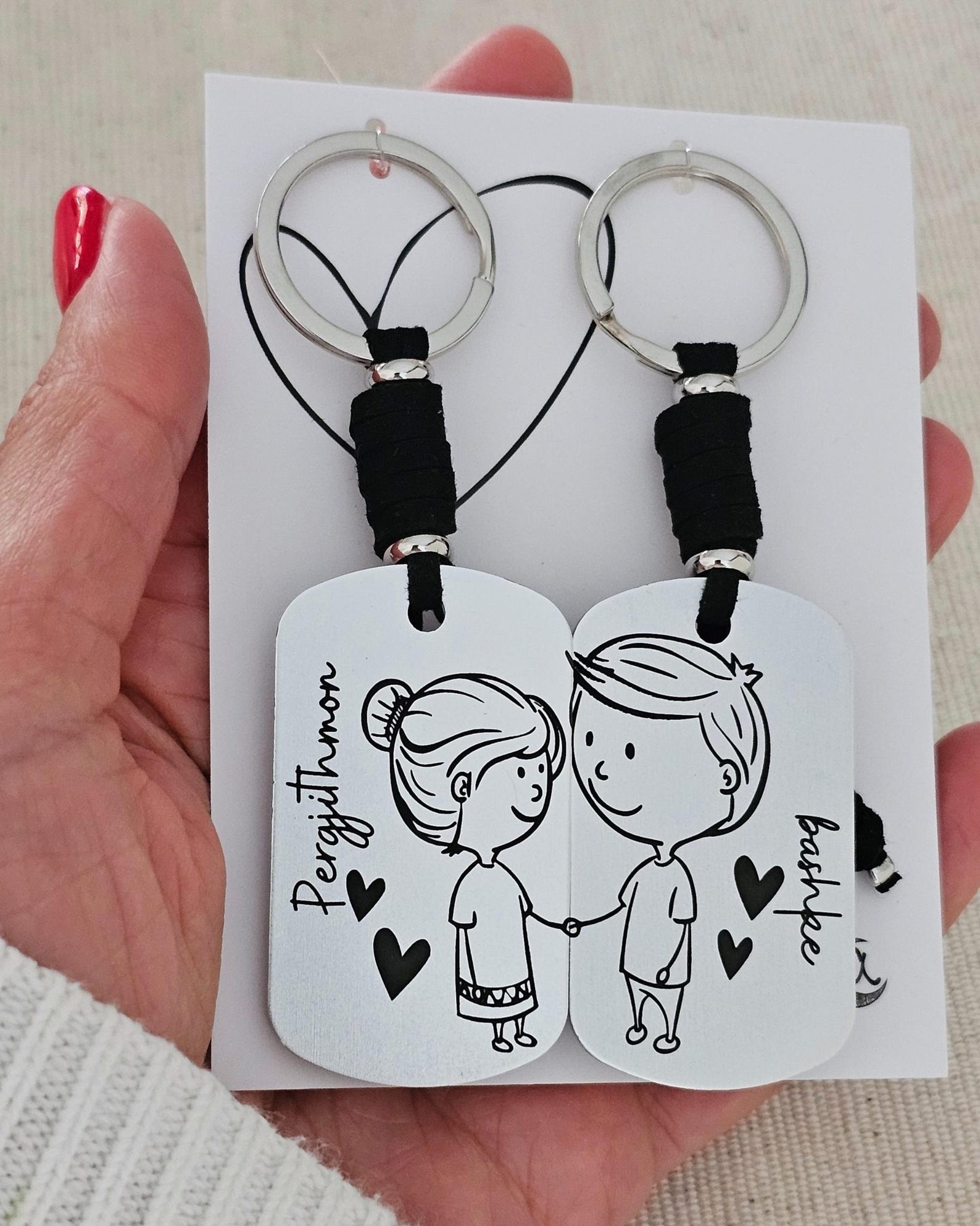 Students Couple Keychains Set of 2 Personalized Couple Keychains, Engraved Couple Keychain Set ...