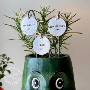 Herb Marker, Custom Herb Stake, Plant Marker, Herb Tag, Metal Garden Marker, Hand Stamped Plant Marker, Handmade Gardener Gift