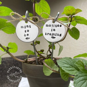 Funny Herb Marker, Plant Marker, Garden Marker, Hand Stamped, Funny Plant Marker, Plant Puns, Handmade Plant Stake, Gardener Gifts