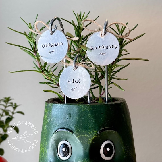 Herb Marker, Custom Herb Stake, Plant Marker, Herb Tag, Metal Garden Marker, Hand Stamped Plant Marker, Handmade Gardener Gift