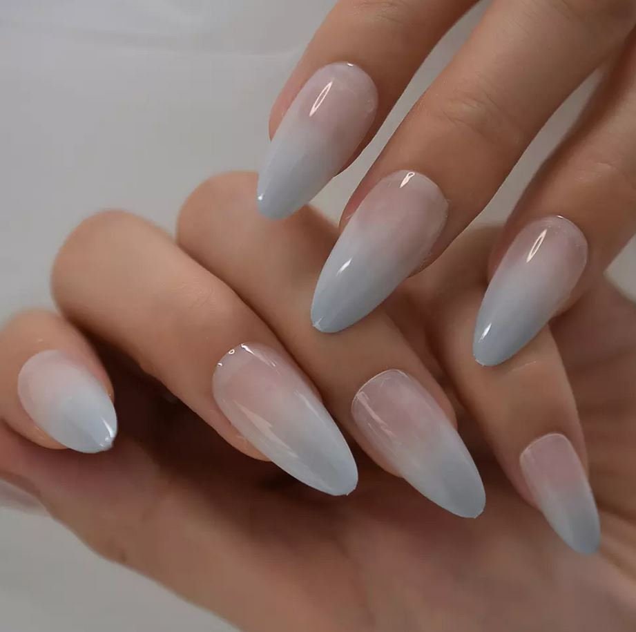 White Ombre Nail - Etsy