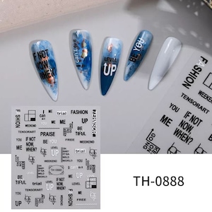Mix letters Nail Decals, letter Nail Art Stickers