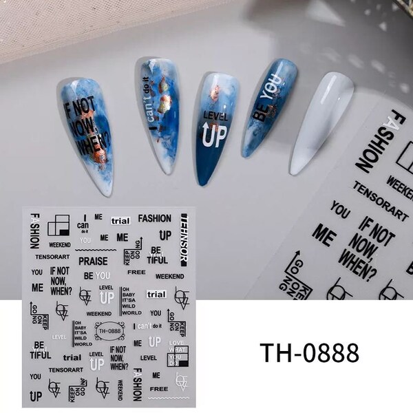 Letter Nail Decals Etsy