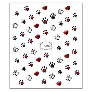 Pug Dog Paw Calcomanías de uñas, pegatinas de uñas de pata