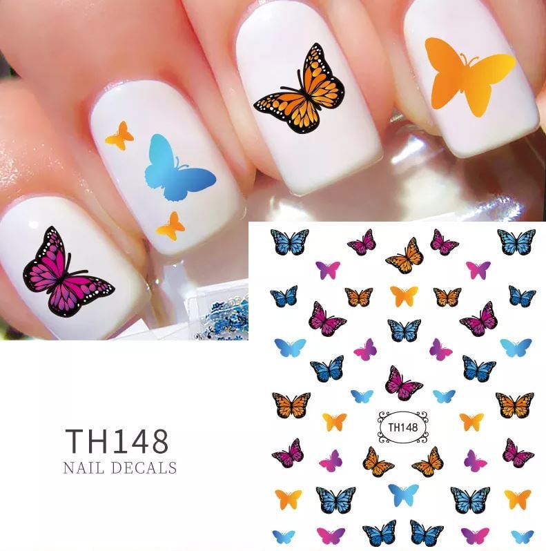 Amazon.com: Butterfly Nail Art Transfer Foils Summer Fresh Nails Supply  Foil Stickers 10 Types Floral Nail Transfers Starry Sky Decals for Women  Fingernails and Toenails Decorations Manicure Tips Accessories : Beauty &