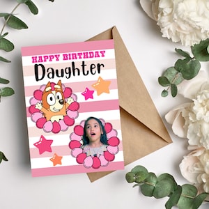 Carga de fotos de dibujos animados de feliz cumpleaños, nombre personalizado, relación, hija, hijo, hermana, hermano
