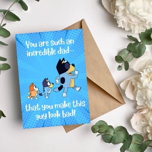 Increíble tarjeta para papá de Heeler para el Día del Padre o cumpleaños