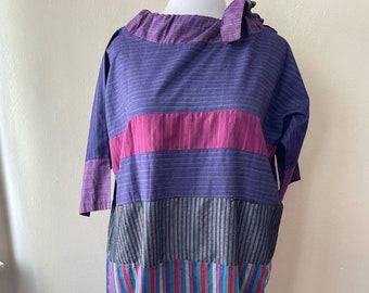 Size 2XL - Vintage Handmade Striped Dress