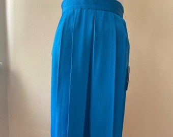 Size L - Vintage 80s Blue A-Line Skirt