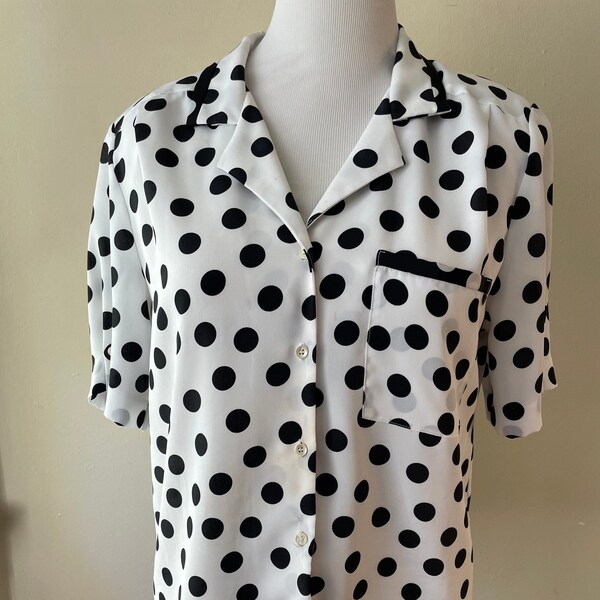 White Polka Dot Short Shirt