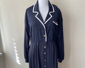Size XL - Vintage 80s Leslie Fay Professional Dress Size 14