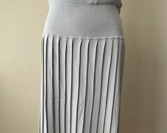 Size XL - Vintage 90s Gray Sweater A-Line Pleated Skirt  by Chaus Size 1X