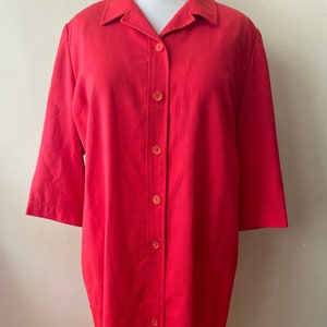 Size XL - Vintage Red Shirtdress Size 20 (Plus) Diane Roberts