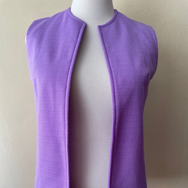 Size L - Vintage 70s Purple Polyester Leisure Suit Vest