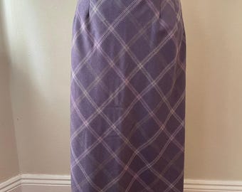 Maat M: vintage paarse geruite pendleton-wollen maxirok