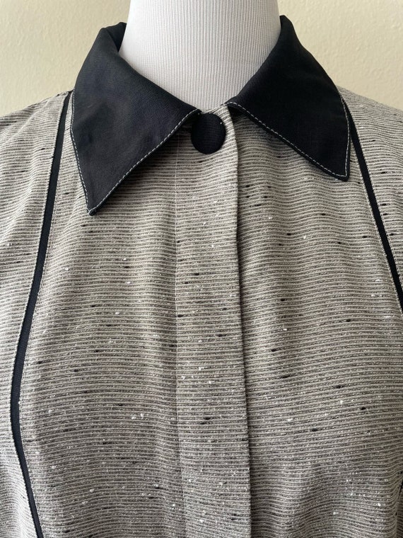 Size 2XL - Vintage 80s Gray Black Collared Shirt … - image 2