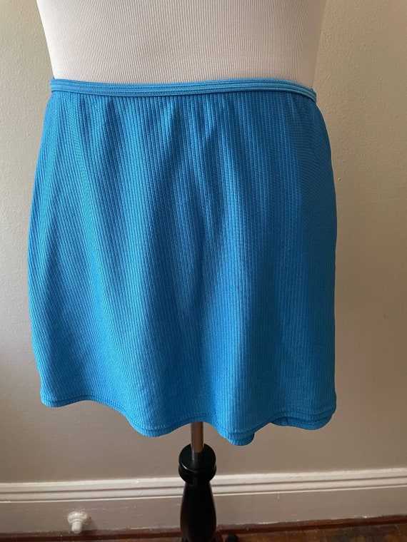 Size 3X - Vintage 70s Electric Neon Blue Wrap Swim